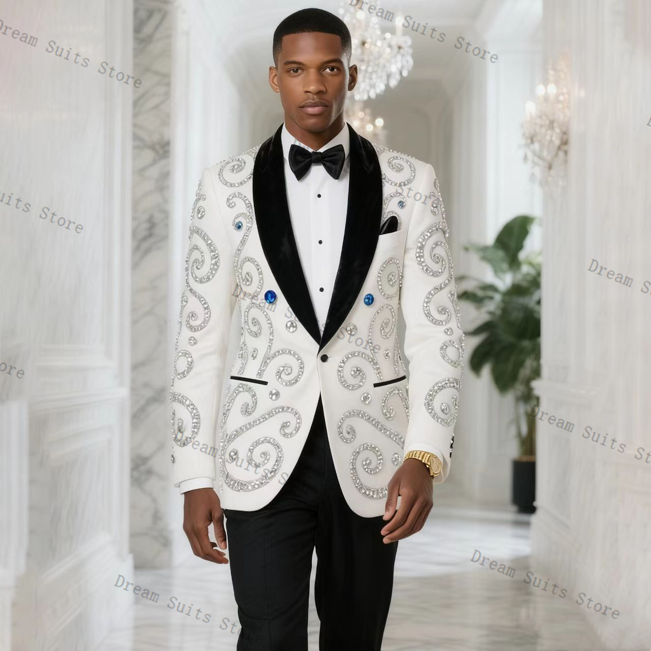 Мужской костюм-двойка: пиджак  – обзор и цена Men Formal Wear Black And White